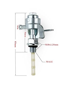 YAMAKATO M10X1.25mm Generator Petcock 3/16 Fuel Line Kit